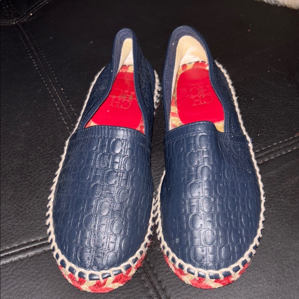 Carolina Herrera kids Navy Blue Espadrille Flats